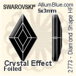 施华洛世奇 Diamond Shape 熨底平底石 (2773) 5x3mm - 白色（半涂层） 铝质水银底