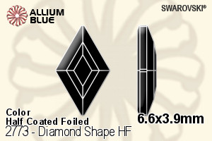 施华洛世奇 Diamond Shape 熨底平底石 (2773) 6.6x3.9mm - 颜色（半涂层） 铝质水银底 - 关闭视窗 >> 可点击图片