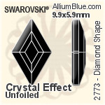 施華洛世奇 Diamond Shape 平底石 (2773) 9.9x5.9mm - 白色（半塗層） 無水銀底