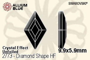 Swarovski Diamond Shape Flat Back Hotfix (2773) 9.9x5.9mm - Crystal Effect Unfoiled