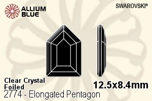 施华洛世奇 Elongated Pentagon 平底石 (2774) 12.5x8.4mm - 透明白色 白金水银底 - 关闭视窗 >> 可点击图片