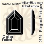 Swarovski Elongated Pentagon Flat Back No-Hotfix (2774) 6.3x4.2mm - Clear Crystal With Platinum Foiling