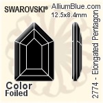 施華洛世奇 Elongated Pentagon 平底石 (2774) 6.3x4.2mm - 顏色（半塗層） 無水銀底