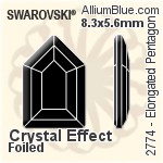 Swarovski Elongated Pentagon Flat Back No-Hotfix (2774) 6.3x4.2mm - Crystal Effect With Platinum Foiling