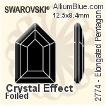 Swarovski Elongated Pentagon Flat Back No-Hotfix (2774) 12.5x8.4mm - Crystal Effect With Platinum Foiling