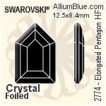 Swarovski Elongated Pentagon Flat Back Hotfix (2774) 12.5x8.4mm - Crystal Effect With Aluminum Foiling