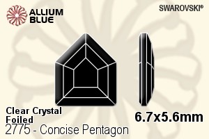 スワロフスキー Concise Pentagon ラインストーン (2775) 6.7x5.6mm - クリスタル 裏面プラチナフォイル - ウインドウを閉じる