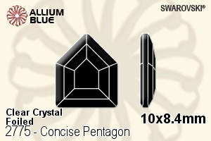 スワロフスキー Concise Pentagon ラインストーン (2775) 10x8.4mm - クリスタル 裏面プラチナフォイル - ウインドウを閉じる