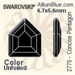 施華洛世奇 Concise Pentagon 平底石 (2775) 5x4.2mm - 顏色（半塗層） 無水銀底