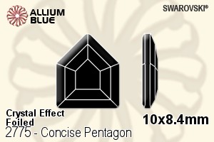 Swarovski Concise Pentagon Flat Back No-Hotfix (2775) 10x8.4mm - Crystal Effect With Platinum Foiling