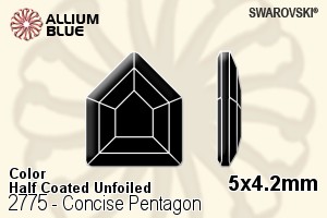 施華洛世奇 Concise Pentagon 平底石 (2775) 5x4.2mm - 顏色（半塗層） 無水銀底 - 關閉視窗 >> 可點擊圖片