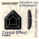 Swarovski Concise Pentagon Flat Back Hotfix (2775) 5x4.2mm - Clear Crystal With Aluminum Foiling