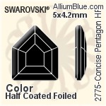 Swarovski Concise Pentagon Flat Back Hotfix (2775) 5x4.2mm - Crystal Effect With Aluminum Foiling