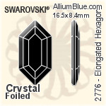 Swarovski Elongated Hexagon Flat Back No-Hotfix (2776) 11x5.6mm - Crystal Effect With Platinum Foiling