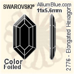 スワロフスキー Elongated Hexagon ラインストーン (2776) 8.2x4.2mm - カラー 裏面にホイル無し