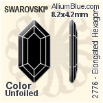 Swarovski Elongated Hexagon Flat Back No-Hotfix (2776) 8.2x4.2mm - Crystal Effect With Platinum Foiling