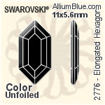 Swarovski Elongated Hexagon Flat Back No-Hotfix (2776) 8.2x4.2mm - Color With Platinum Foiling