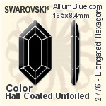 Swarovski Elongated Hexagon Flat Back No-Hotfix (2776) 16.5x8.4mm - Color (Half Coated) Unfoiled