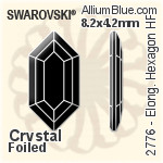 Swarovski Elongated Hexagon Flat Back Hotfix (2776) 8.2x4.2mm - Clear Crystal With Aluminum Foiling