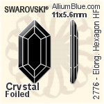 施華洛世奇 Elongated Hexagon 熨底平底石 (2776) 11x5.6mm - 透明白色 鋁質水銀底