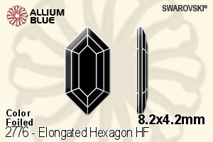 施华洛世奇 Elongated Hexagon 熨底平底石 (2776) 8.2x4.2mm - 颜色 铝质水银底 - 关闭视窗 >> 可点击图片