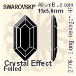 施華洛世奇 Elongated Hexagon 熨底平底石 (2776) 11x5.6mm - 白色（半塗層） 鋁質水銀底
