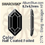 Swarovski Elongated Hexagon Flat Back Hotfix (2776) 8.2x4.2mm - Crystal Effect With Aluminum Foiling