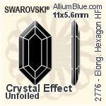 Swarovski Elongated Hexagon Flat Back Hotfix (2776) 16.5x8.4mm - Crystal Effect With Aluminum Foiling