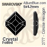 施华洛世奇 Concise Hexagon 平底石 (2777) 6.7x5.6mm - 颜色 无水银底