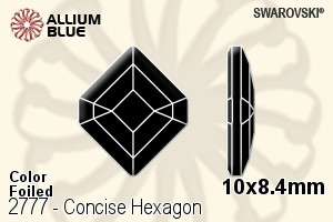 Swarovski Concise Hexagon Flat Back No-Hotfix (2777) 10x8.4mm - Color With Platinum Foiling - Click Image to Close