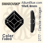 施華洛世奇 Concise Hexagon 平底石 (2777) 10x8.4mm - 顏色 白金水銀底