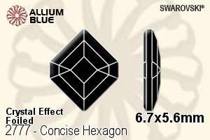 Swarovski Concise Hexagon Flat Back No-Hotfix (2777) 6.7x5.6mm - Crystal Effect With Platinum Foiling - Haga Click en la Imagen para Cerrar