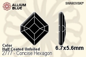 施華洛世奇 Concise Hexagon 平底石 (2777) 6.7x5.6mm - 顏色（半塗層） 無水銀底 - 關閉視窗 >> 可點擊圖片