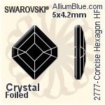 施华洛世奇 Concise Hexagon 熨底平底石 (2777) 5x4.2mm - 透明白色 铝质水银底