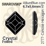 施华洛世奇 Concise Hexagon 熨底平底石 (2777) 6.7x5.6mm - 透明白色 铝质水银底