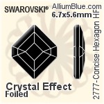 施華洛世奇 Concise Hexagon 熨底平底石 (2777) 5x4.2mm - 透明白色 鋁質水銀底