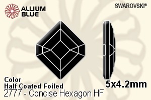 Swarovski Concise Hexagon Flat Back Hotfix (2777) 5x4.2mm - Color (Half Coated) With Aluminum Foiling - Click Image to Close