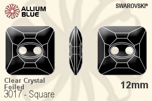 スワロフスキー Square ボタン (3017) 12mm - クリスタル アルミニウム 