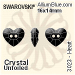 Swarovski Heart Button (3023) 16x14mm - Crystal Effect Unfoiled