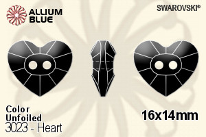 Swarovski Heart Button (3023) 16x14mm - Color Unfoiled - Haga Click en la Imagen para Cerrar