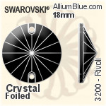 Swarovski Rivoli Sew-on Stone (3200) 12mm - Crystal Effect With Platinum Foiling