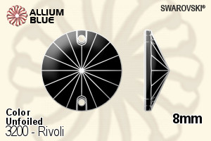 Swarovski Rivoli Sew-on Stone (3200) 8mm - Color Unfoiled