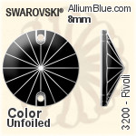 Swarovski Rivoli Sew-on Stone (3200) 8mm - Clear Crystal With Platinum Foiling