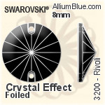 Swarovski Rivoli Sew-on Stone (3200) 8mm - Crystal Effect With Platinum Foiling