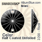 Swarovski Rivoli Sew-on Stone (3200) 8mm - Color (Half Coated) Unfoiled