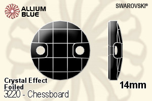 スワロフスキー Chessboard ソーオンストーン (3220) 14mm - クリスタル エフェクト 裏面プラチナフォイル - ウインドウを閉じる
