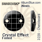 スワロフスキー Chessboard ソーオンストーン (3220) 20mm - クリスタル エフェクト 裏面プラチナフォイル