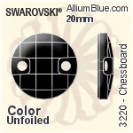 施華洛世奇 棋盤 手縫石 (3220) 20mm - 顏色 無水銀底