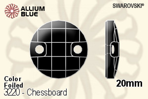 スワロフスキー Chessboard ソーオンストーン (3220) 20mm - カラー 裏面プラチナフォイル