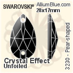 スワロフスキー Pear-shaped ソーオンストーン (3230) 28x17mm - クリスタル エフェクト 裏面にホイル無し